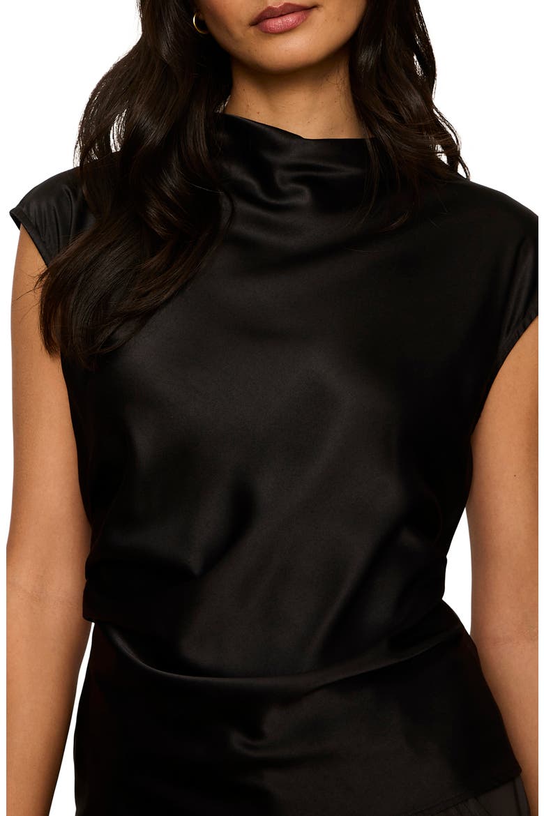Nights With You Satin Top, Alternate, color, BLACK