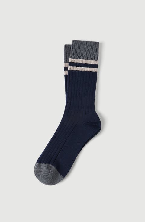 Cotton socks with stripes