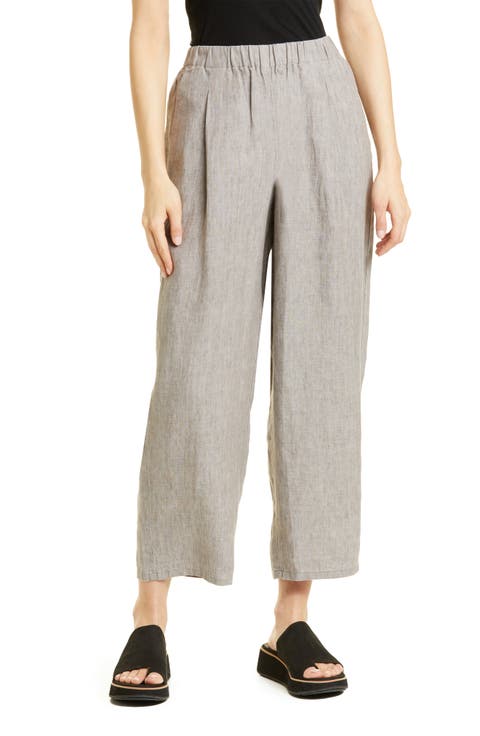 Straight Leg Organic Linen Ankle Pants