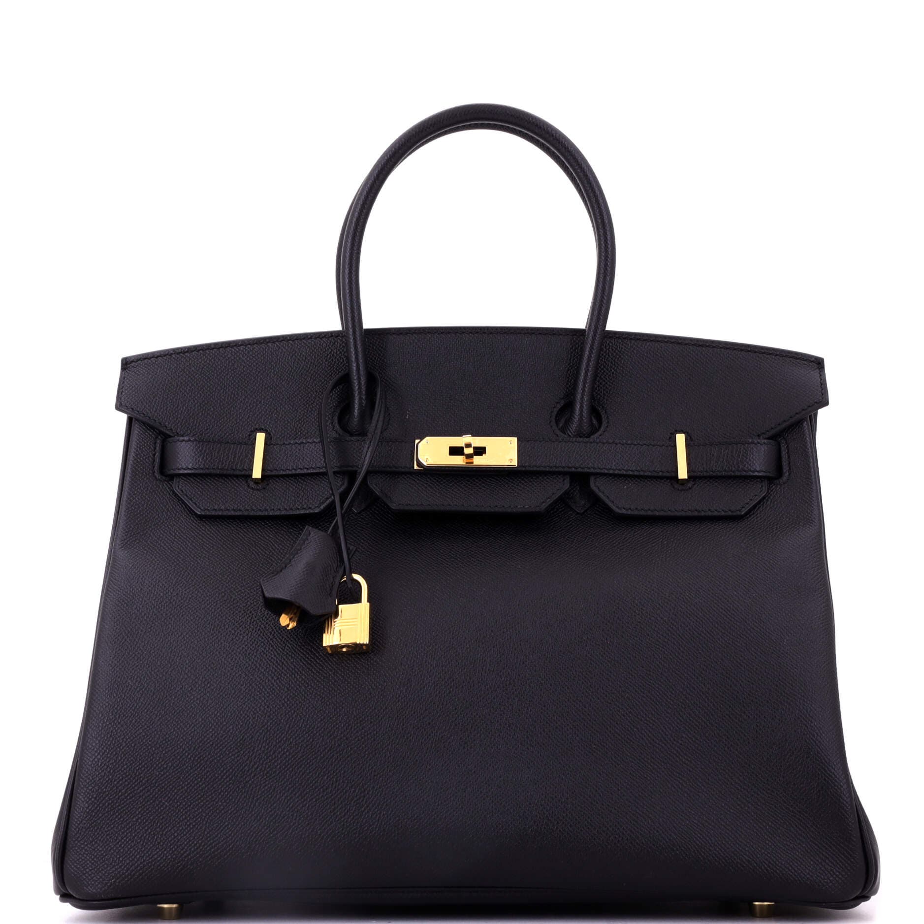 Birkin Handbag Black Epsom with Gold Hardware 35, Main, color, Black