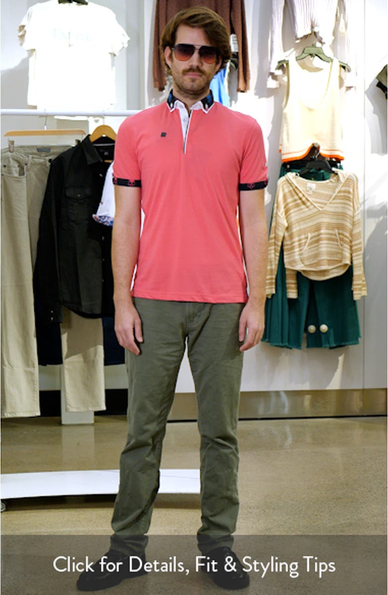 Mozart Solide Waveslight Jersey Button-Down Polo, sales video thumbnail