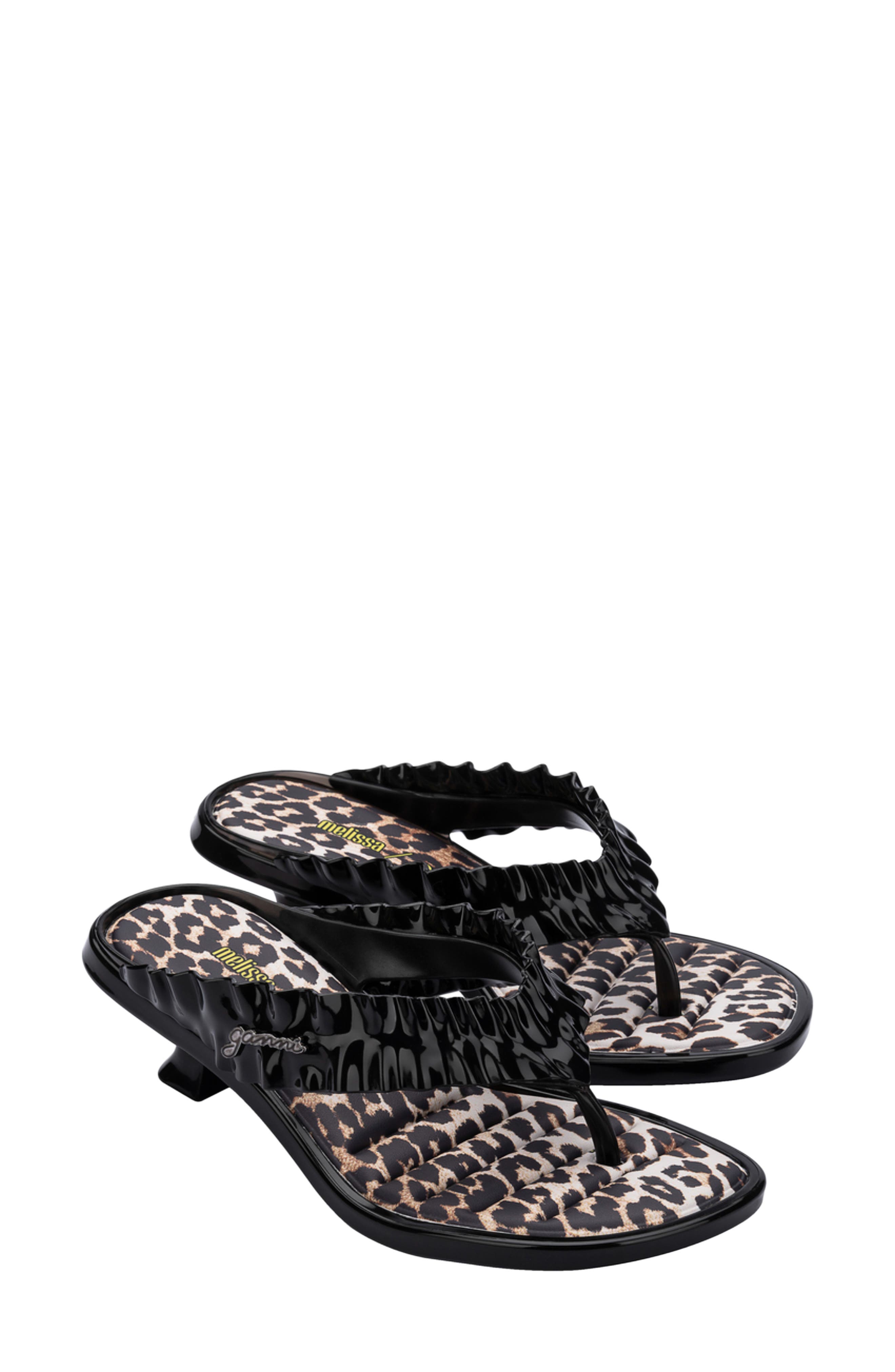 Melissa x Ganni Kitten Heel Flip Flop, Main, color, Black