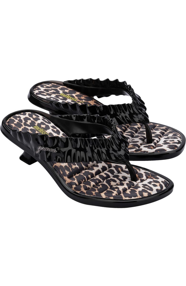 Melissa x Ganni Kitten Heel Flip Flop, Main, color, Black