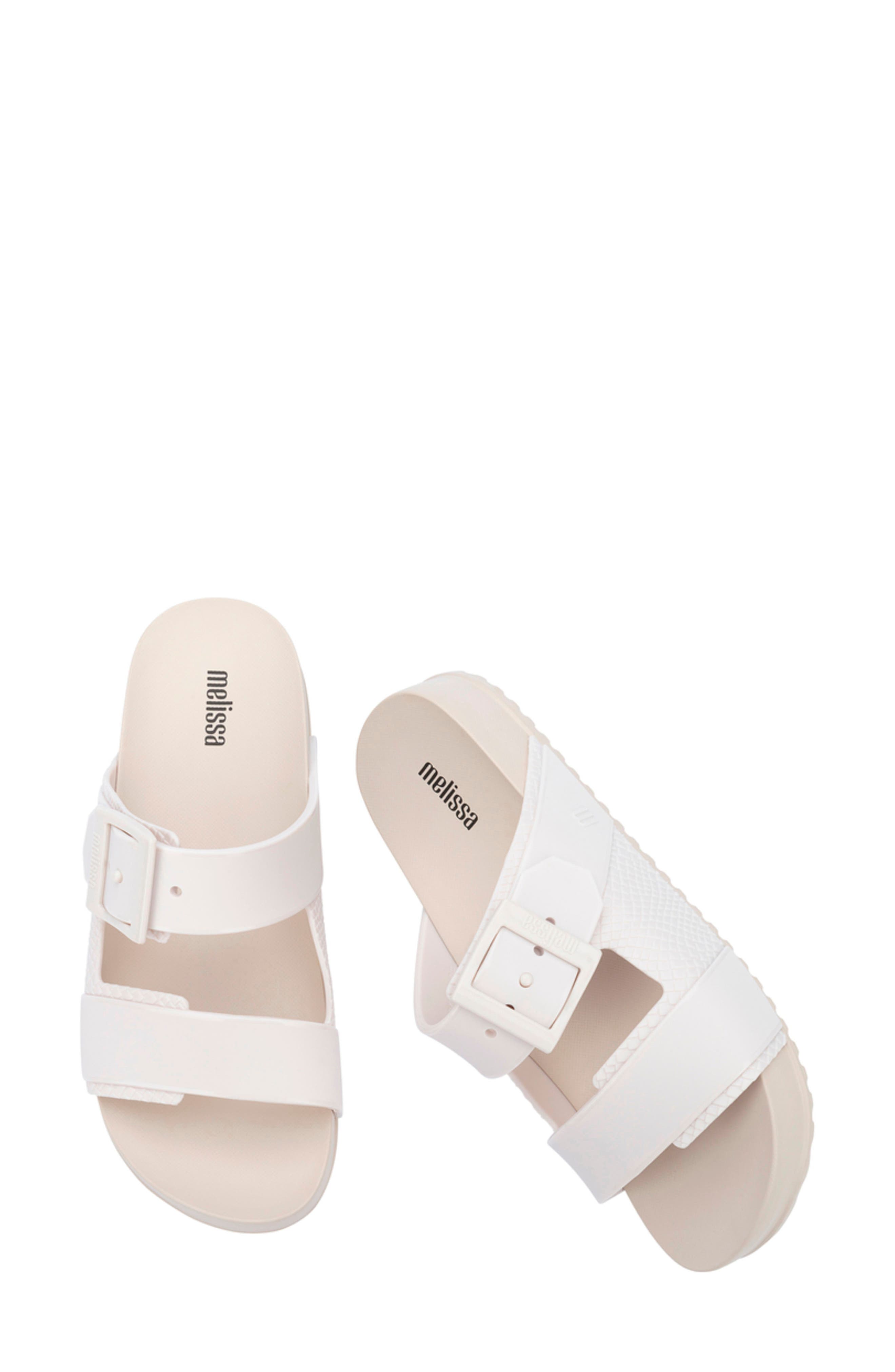 Melissa Cozy Connection Slide Sandal, Alternate, color, Beige/ White