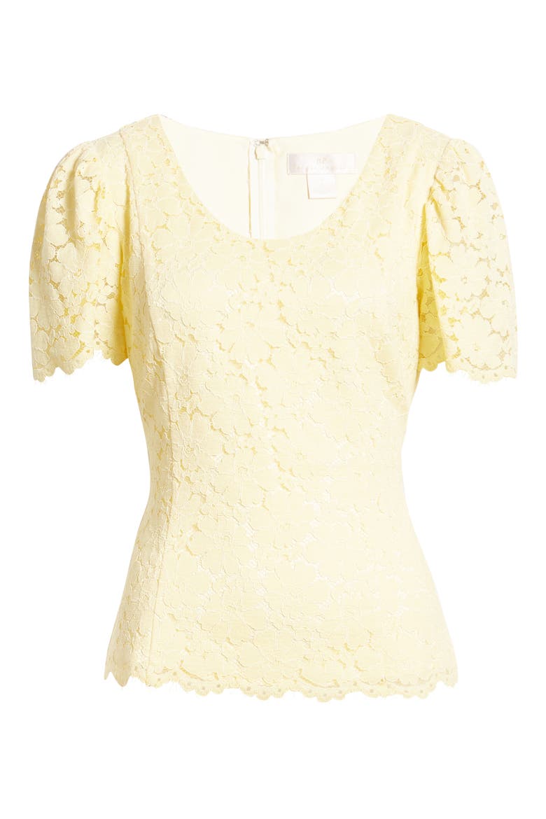 Lace Flutter Sleeve Top, Alternate, color, YELLOW CLOVER