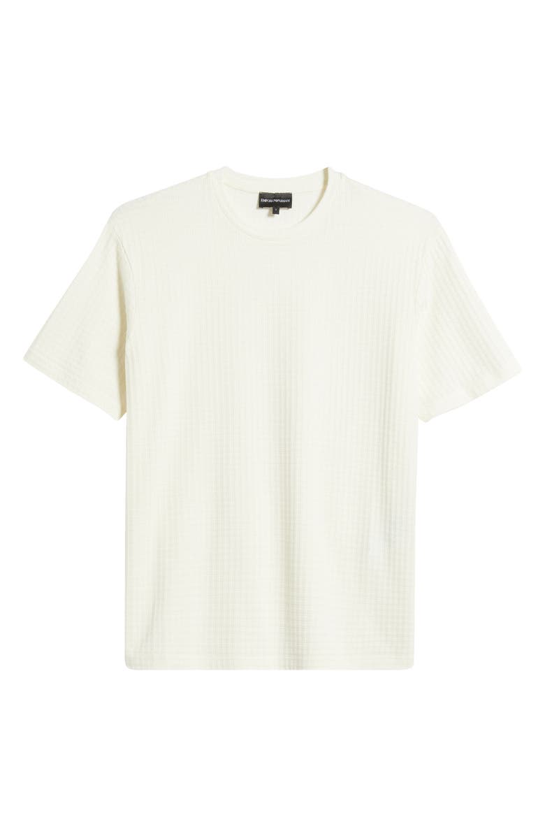 Emporio Armani Textured Cotton T-Shirt, Alternate, color, Solid White
