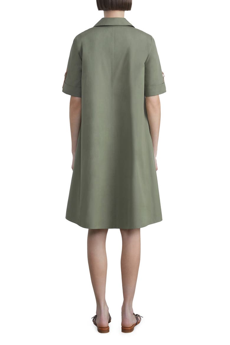 Maggie Cotton Shift Dress, Alternate, color, DEEP BASIL