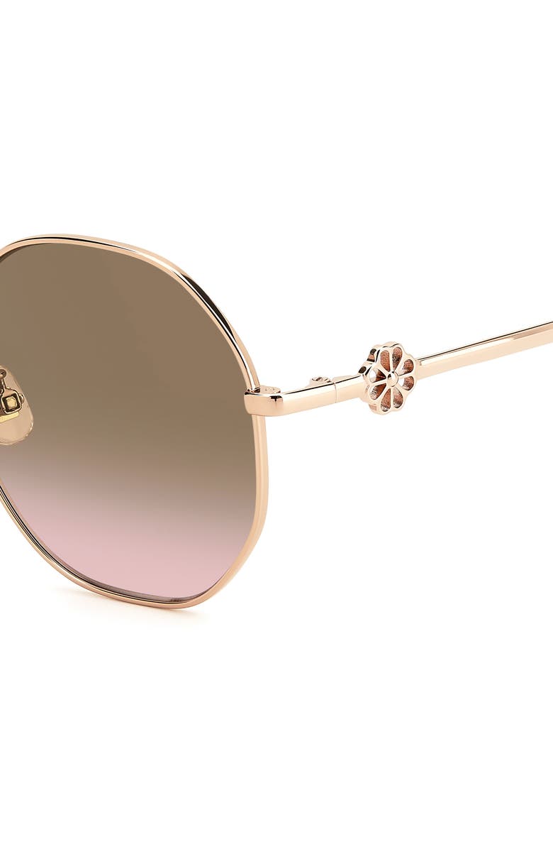 Kate Spade New York 56mm round sunglasses, Alternate, color, Rose Gold