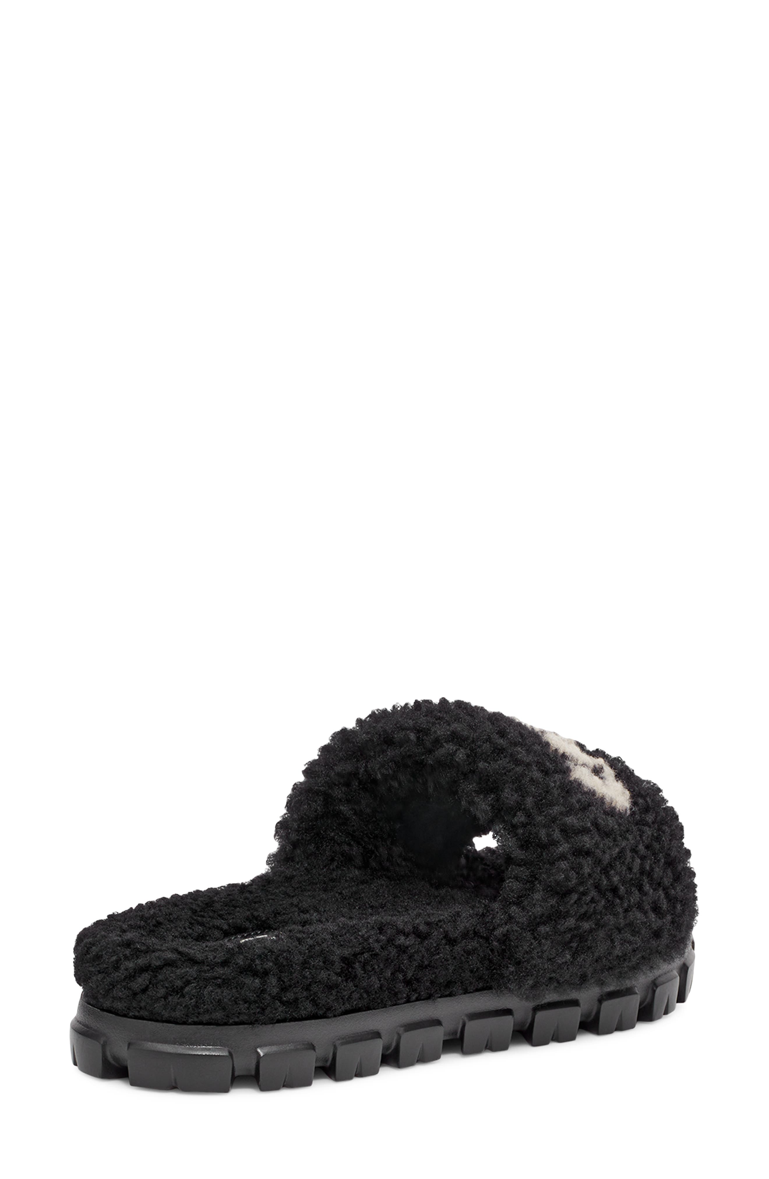 UGG<sup>®</sup> Cozetta Graphic Curly Genuine Shearling Lined Slide Sandal, Alternate, color, 