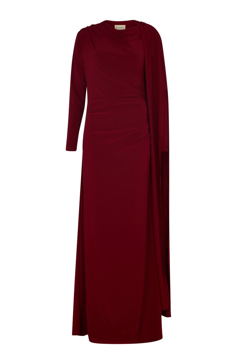 Daska Cape Dress, Alternate, color, Wine