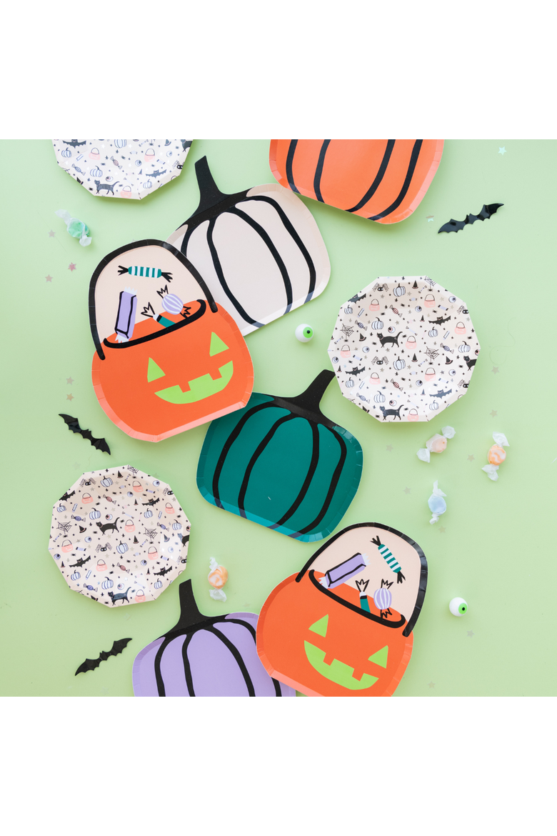 Hocus Pocus Halloween Colorful Pumpkin Large Plates, Alternate, color, Assorted Pre-Pack