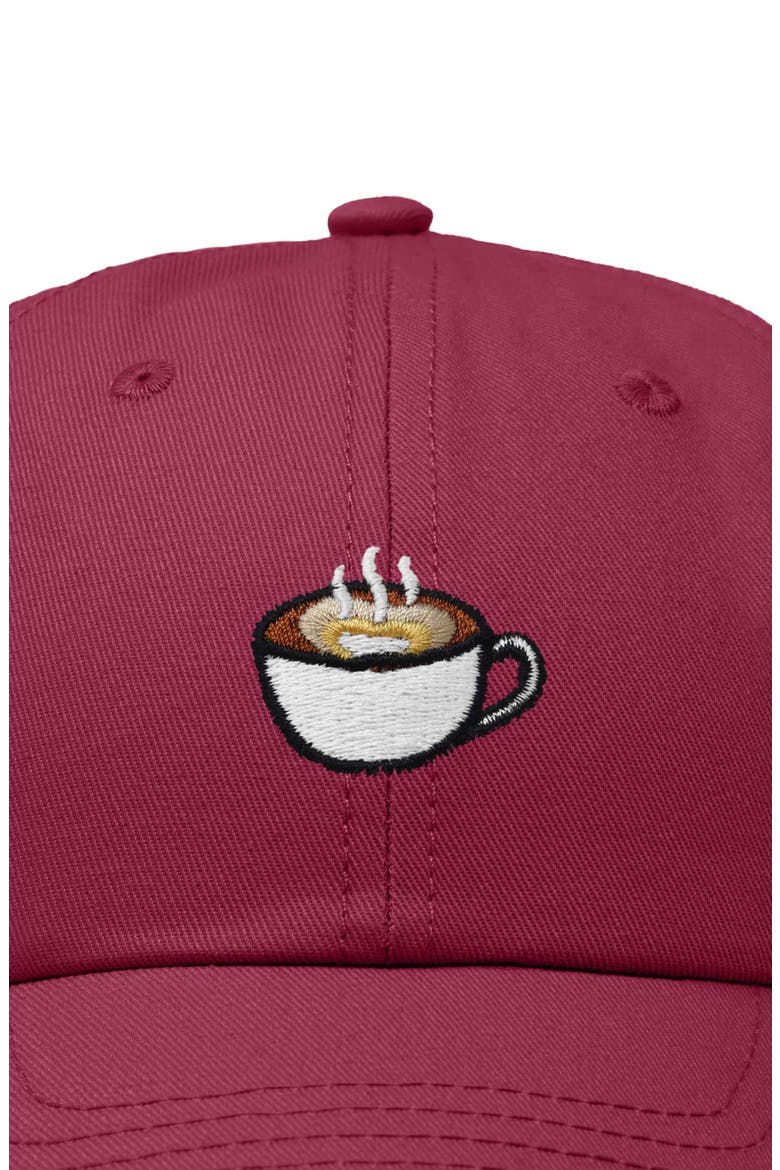 Cappuccino Embroidered Casual Cap, Alternate, color, Maroon