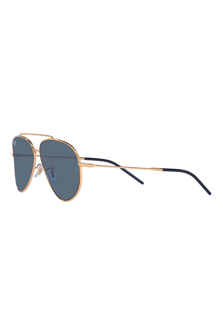 Aviator Reverse 59mm Pilot Sunglasses, Alternate, color, ROSE GOLD
