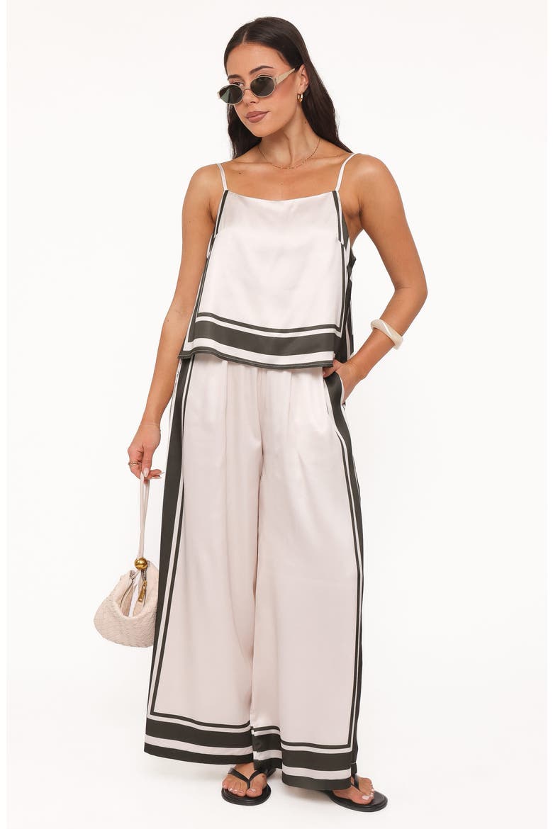 Caelia 2-Piece Camisole & Pants Set, Alternate, color, BEIGE BLACK