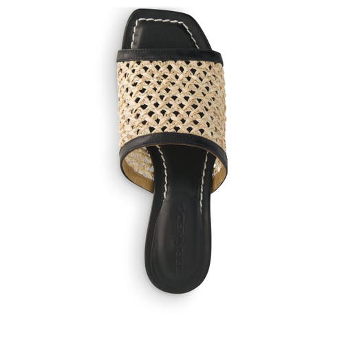 Shop Bernardo Footwear Jenne Raffia Sandal In Black