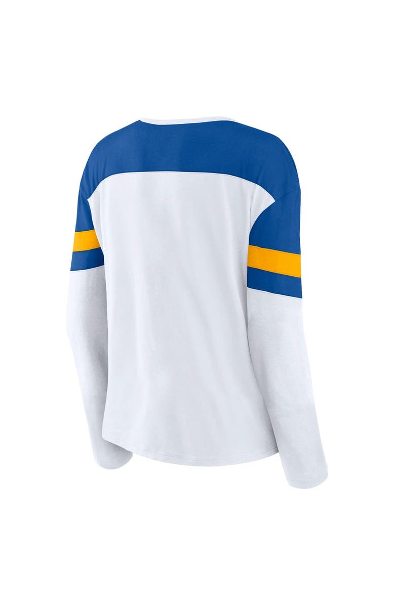 FANATICS Women's Fanatics White/Blue St. Louis Blues Frozen Long Sleeve Notch Neck T-Shirt, Alternate, color, White