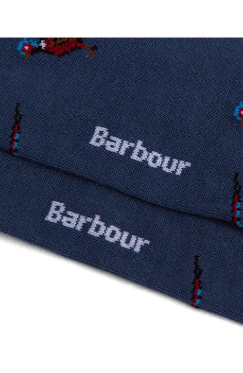 BARBOUR BARBOUR PHEASANT PATTERN COTTON BLEND DRESS SOCKS 