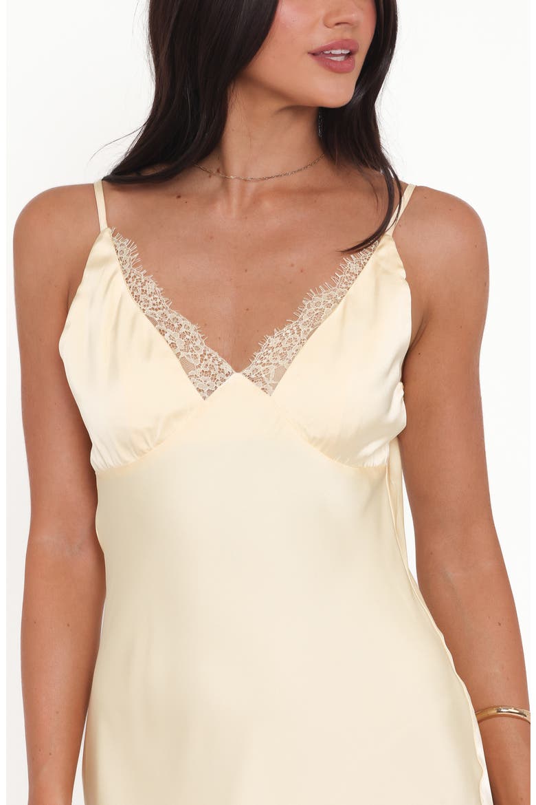 Hobi Lace Satin Maxi Slipdress, Alternate, color, BUTTER YELLOW