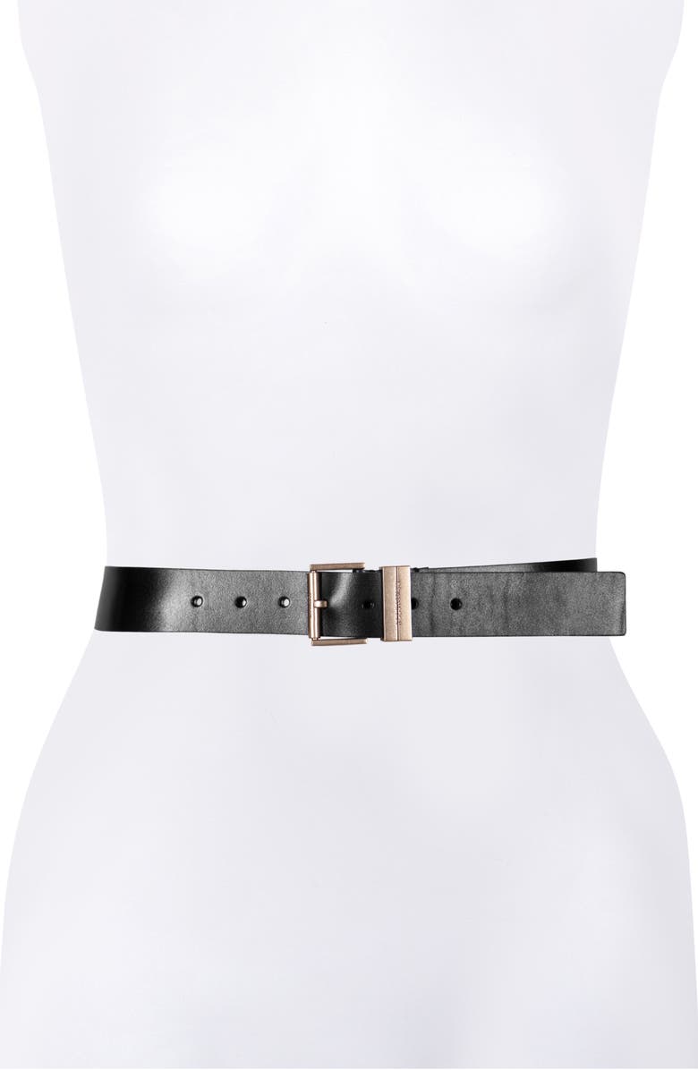 AllSaints Leather Belt, Alternate, color, 
