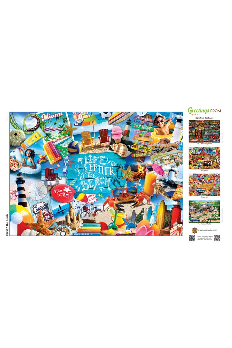 Greetings From the Beach 500pc Puzzle, Alternate, color, Multicolor