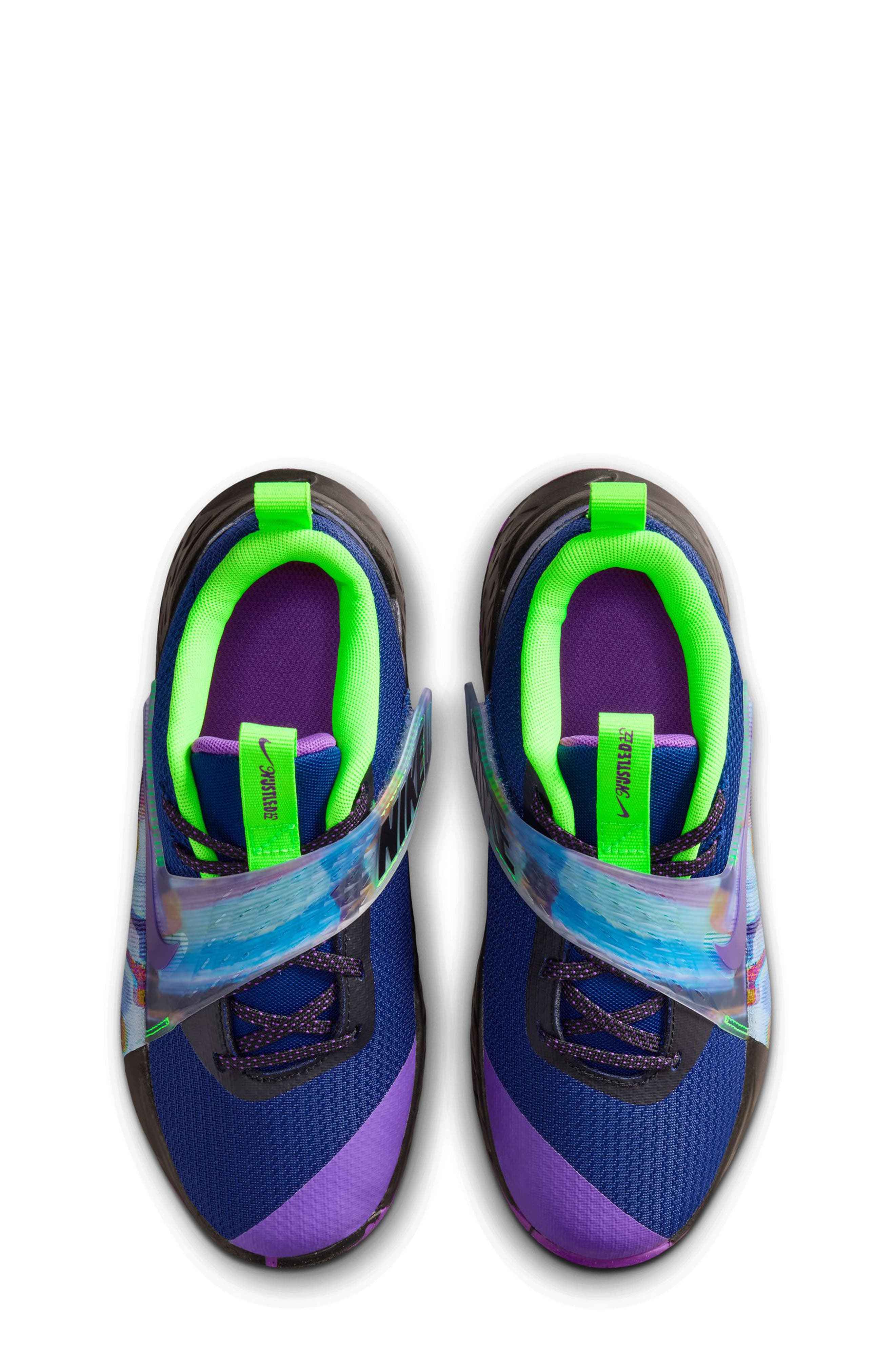 Nike Kids' Team Hustle D 12 Basketball Sneaker, Alternate, color, Blue Void/ Vivid Purple/ Black