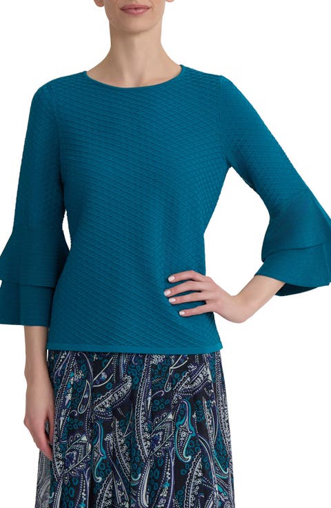 Texture Ruffle Sleeve Top