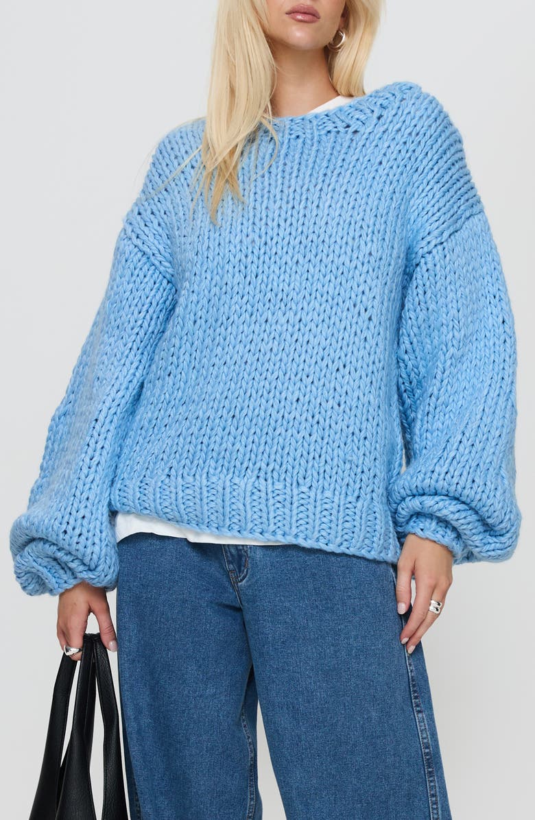 Princess Polly Arrowtown Chunky Balloon Sleeve Sweater, Main, color, 