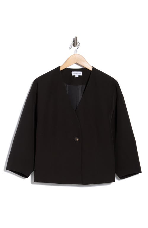 Gemma + Jane Barrel Sleeve One-button Jacket In Black