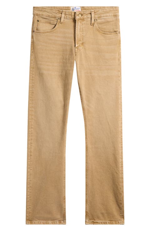 Slim Straight Stretch Denim Jeans (Khaki)