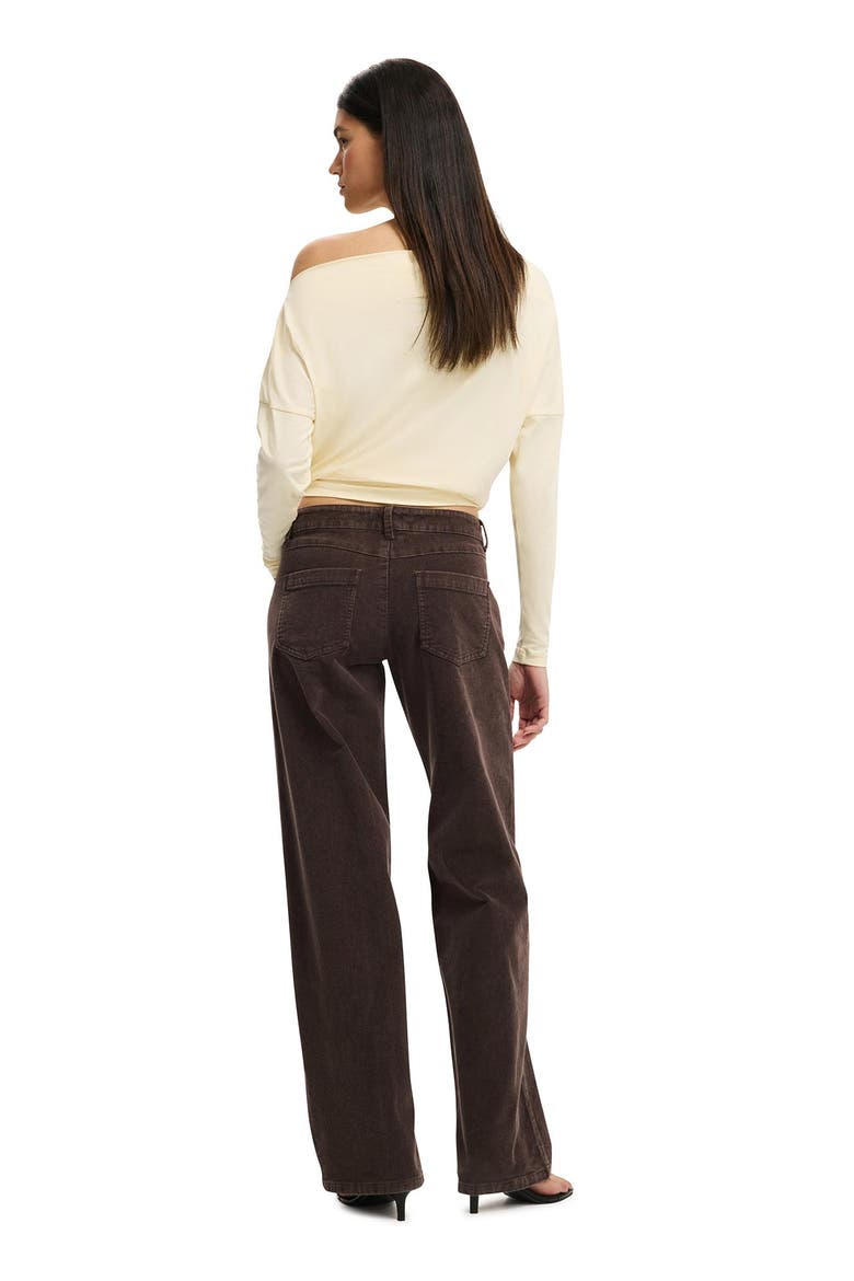 Women's Low Rise Straight Cord Pant, Alternate, color, Washed Seal Brown