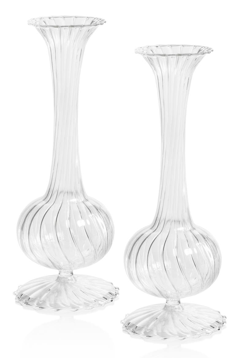 Bagatelle Optic Set of 2 Vases, Main, color, CLEAR