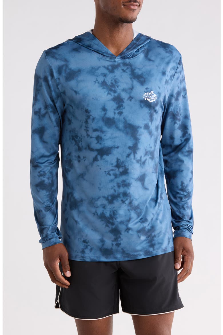 Overlap Hooded Long Sleeve T-Shirt, Main, color, DEEP BLUE