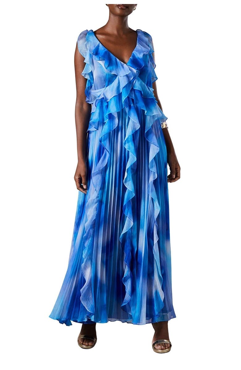 Coast Sleeveless V-Neck Chiffon Maxi Dress, Alternate, color, Blue