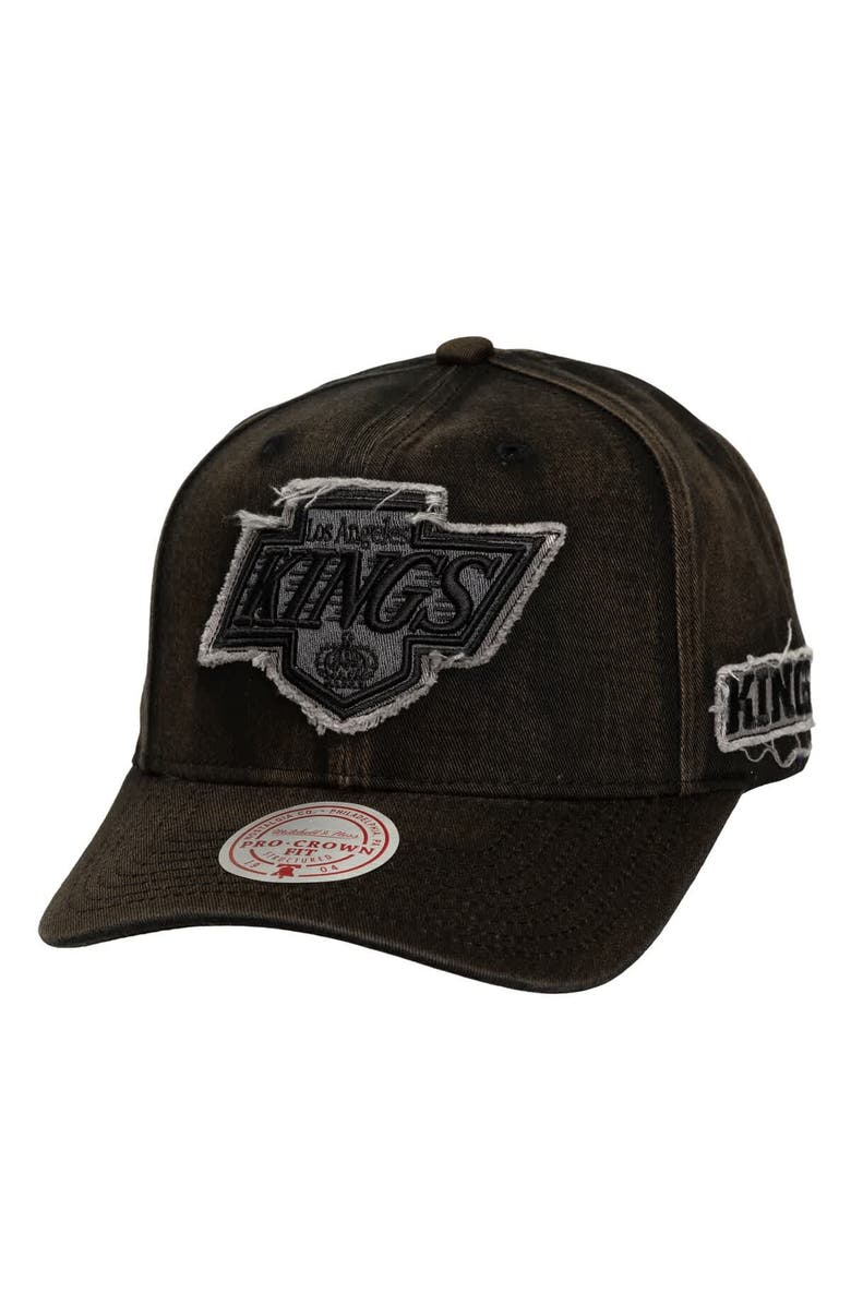 Mitchell & Ness Men's Mitchell & Ness  Black Los Angeles Kings Downtown Snow Wash Pro-Crown Adjustable Hat, Main, color, Black
