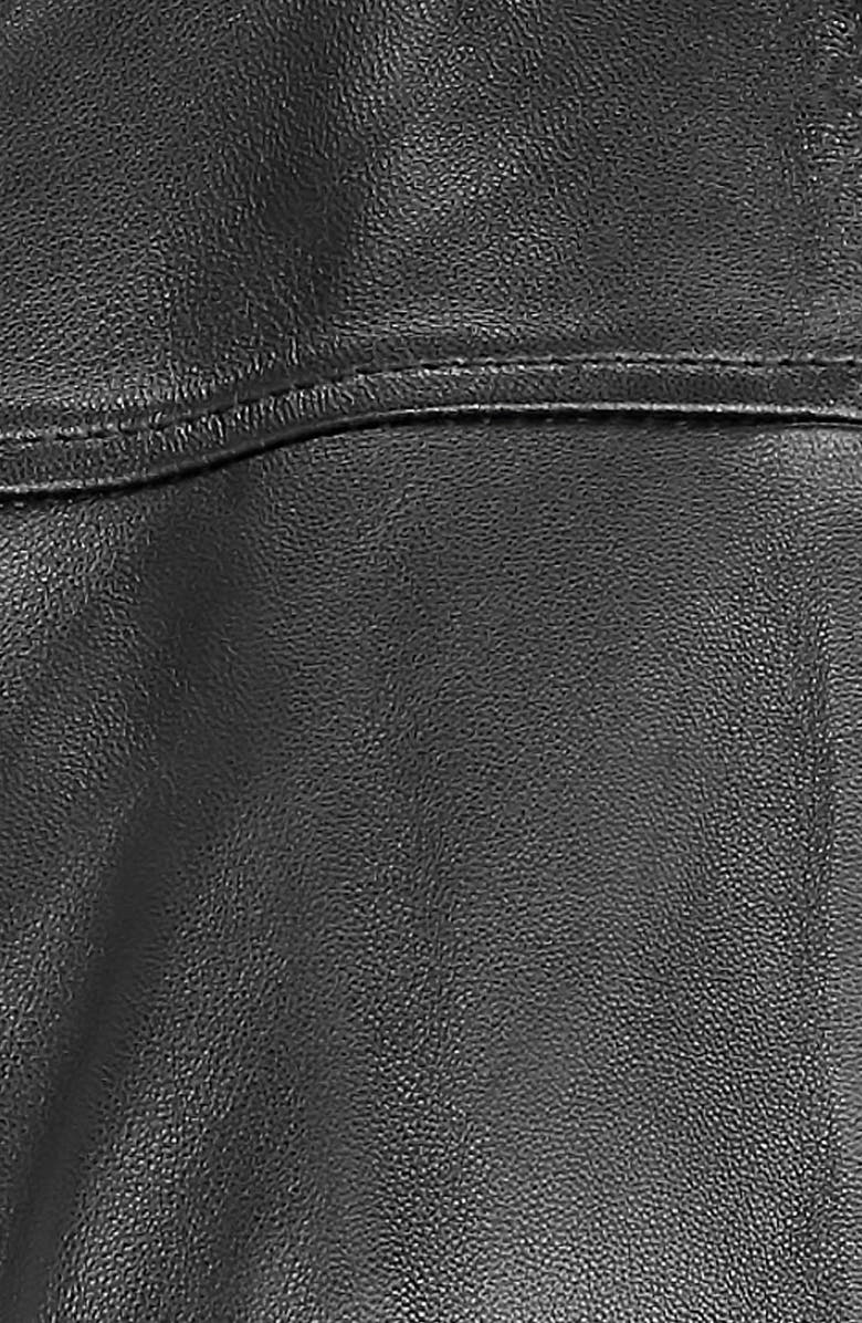 Lauren Ralph Lauren Band Collar Leather Jacket, Alternate, color,
