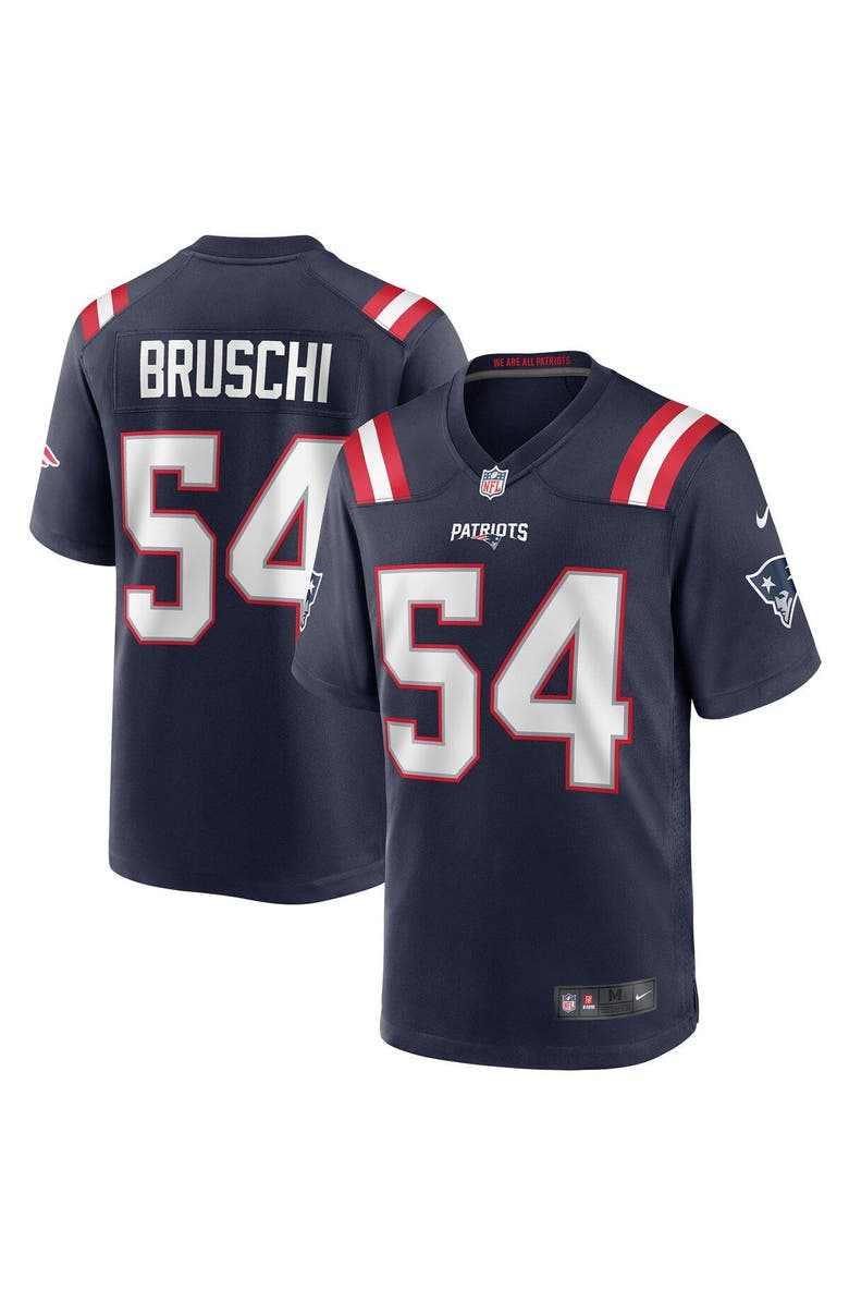 Nike Men's Nike Tedy Bruschi Navy New England Patriots Game Retired Player Jersey, Main, color,