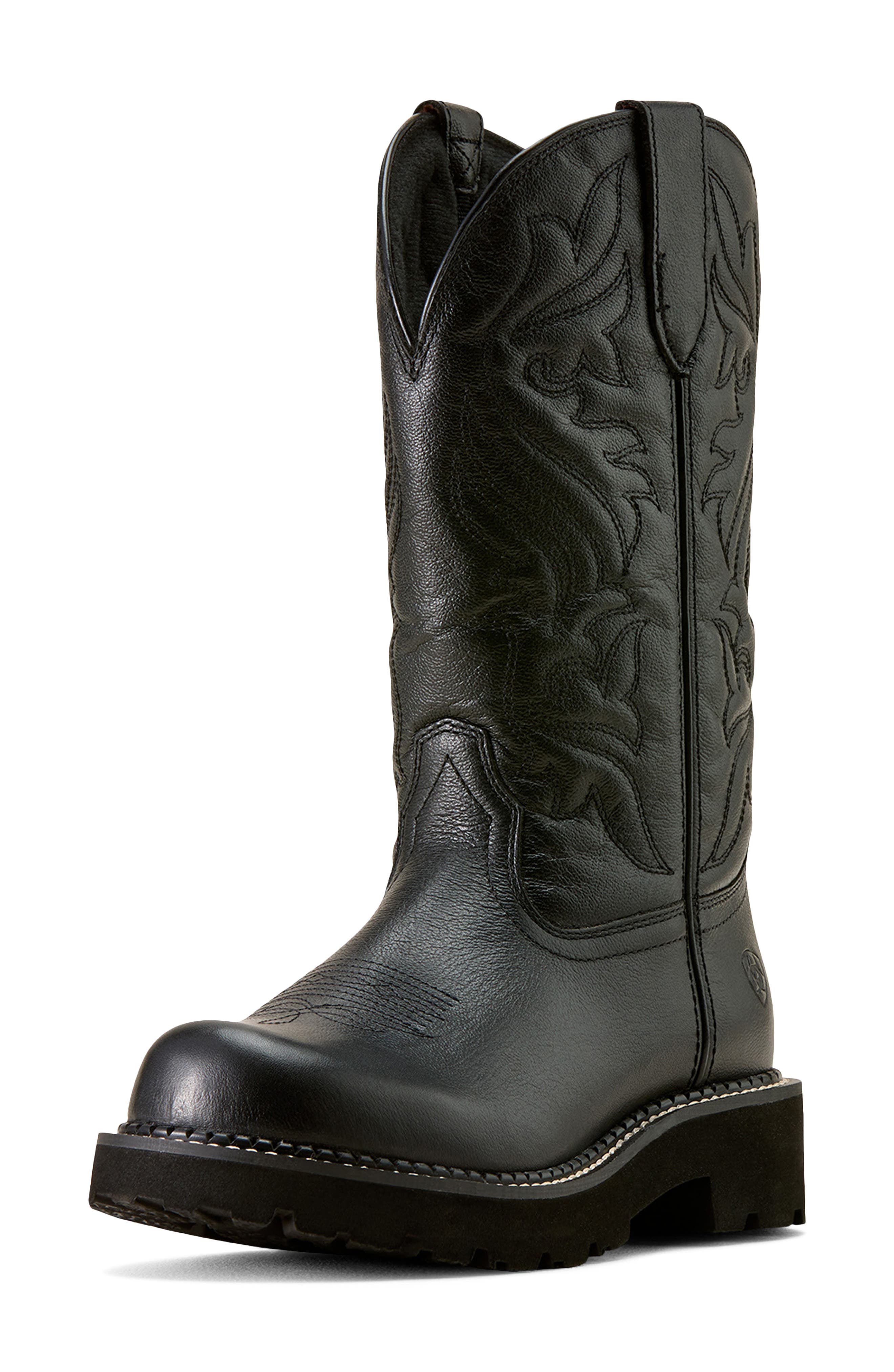 Ariat Fatbaby Dawn Western Boot, Alternate, color, Black Deertan