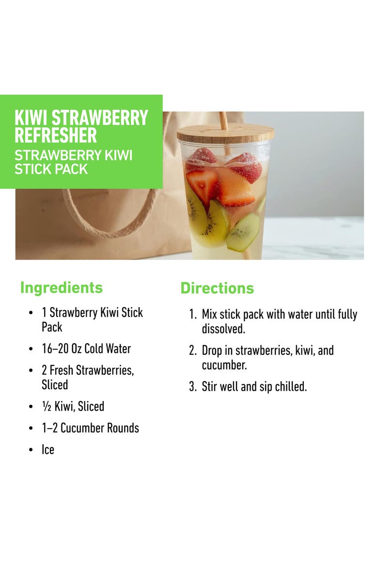 Protein Water Stickpacks Strawberry Kiwi, 6 Count, Alternate, color, None