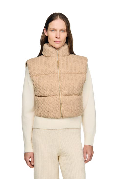 Cropped sleeveless puffer vest