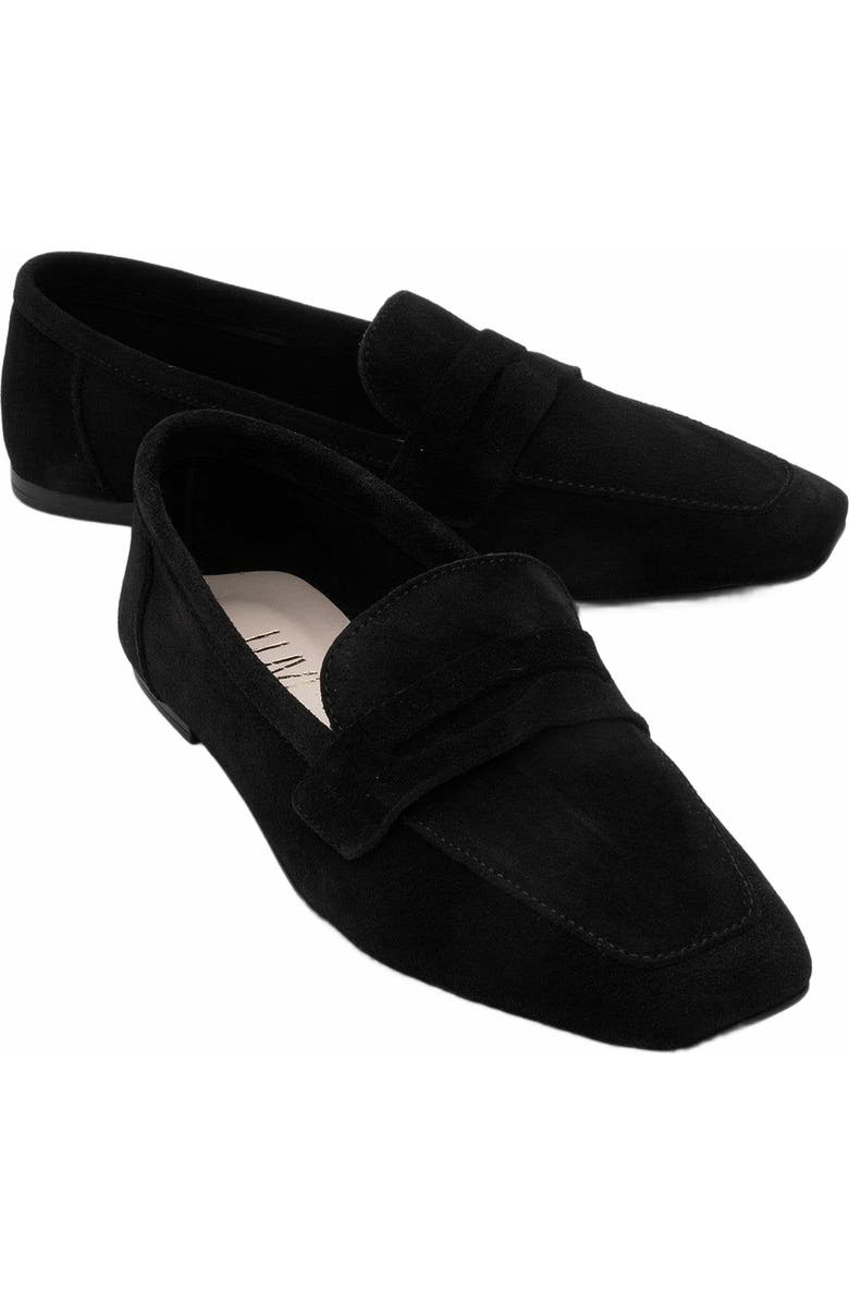 Forever & Always Shoes Morne Leather Loafers, Main, color, Black Suede Leather