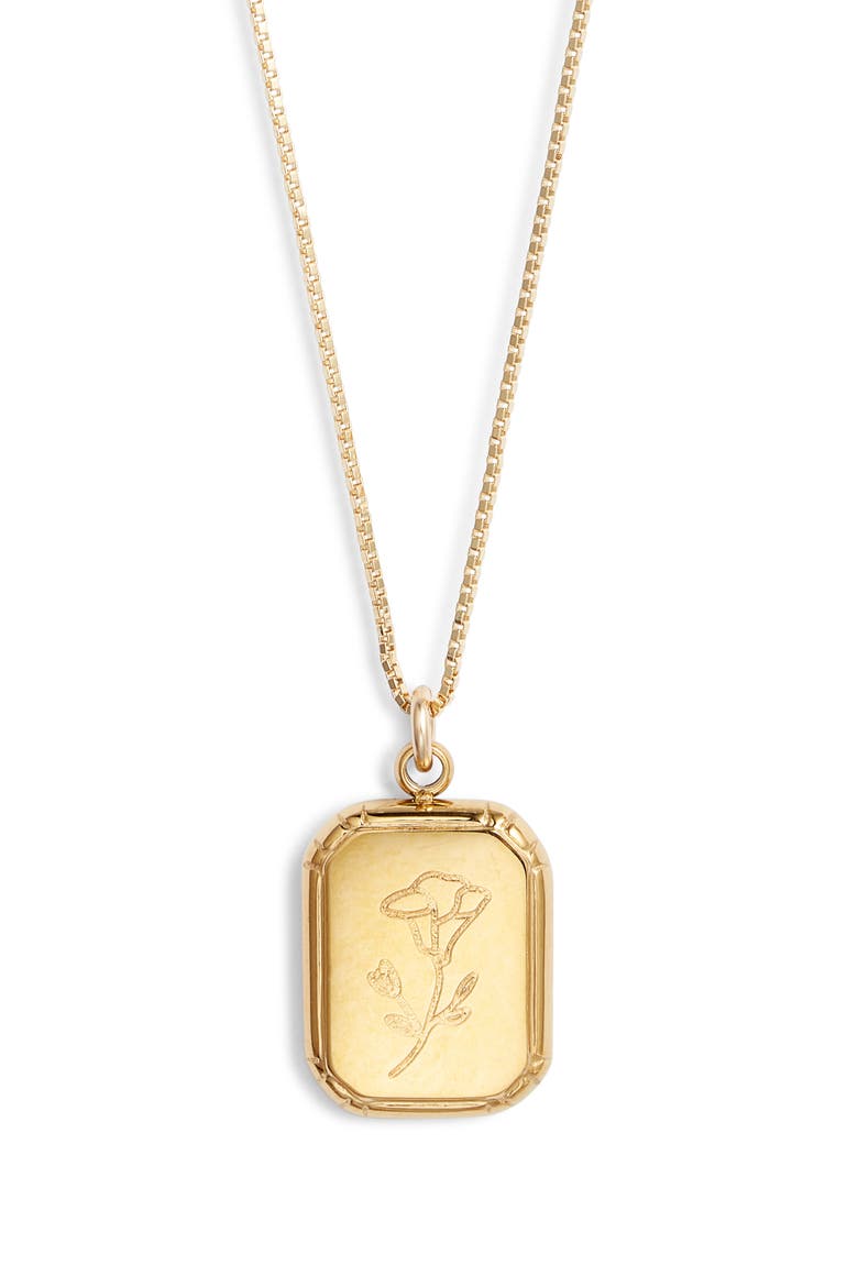 Audrey Birth Flower Pendant Necklace, Main, color, GOLD / SEPTEMBER-MORNING GLORY