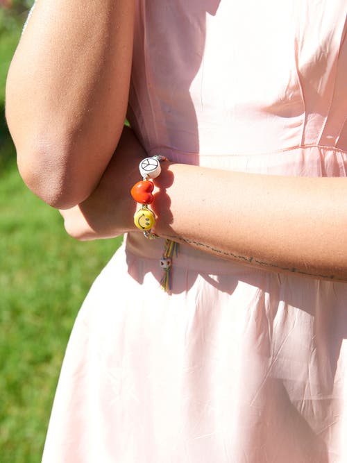 Venessa Arizaga Peace, Love, And Happiness Bracelet In Rainbow