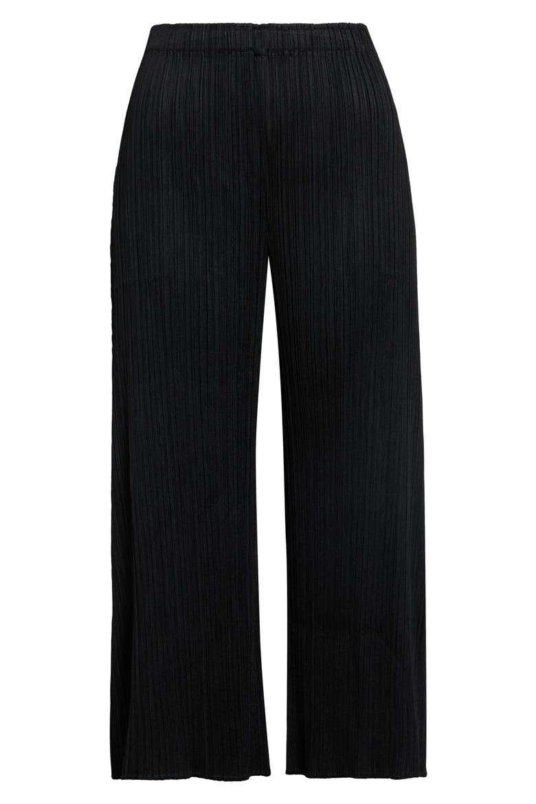 Monthly Colors July Pleated Crop Straight Leg Pants, Main, color, BLACK