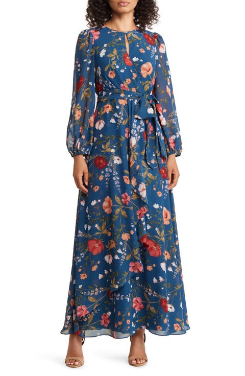 Floral Long Sleeve Maxi Dress