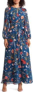 Eliza J Floral Long Sleeve Maxi Dress