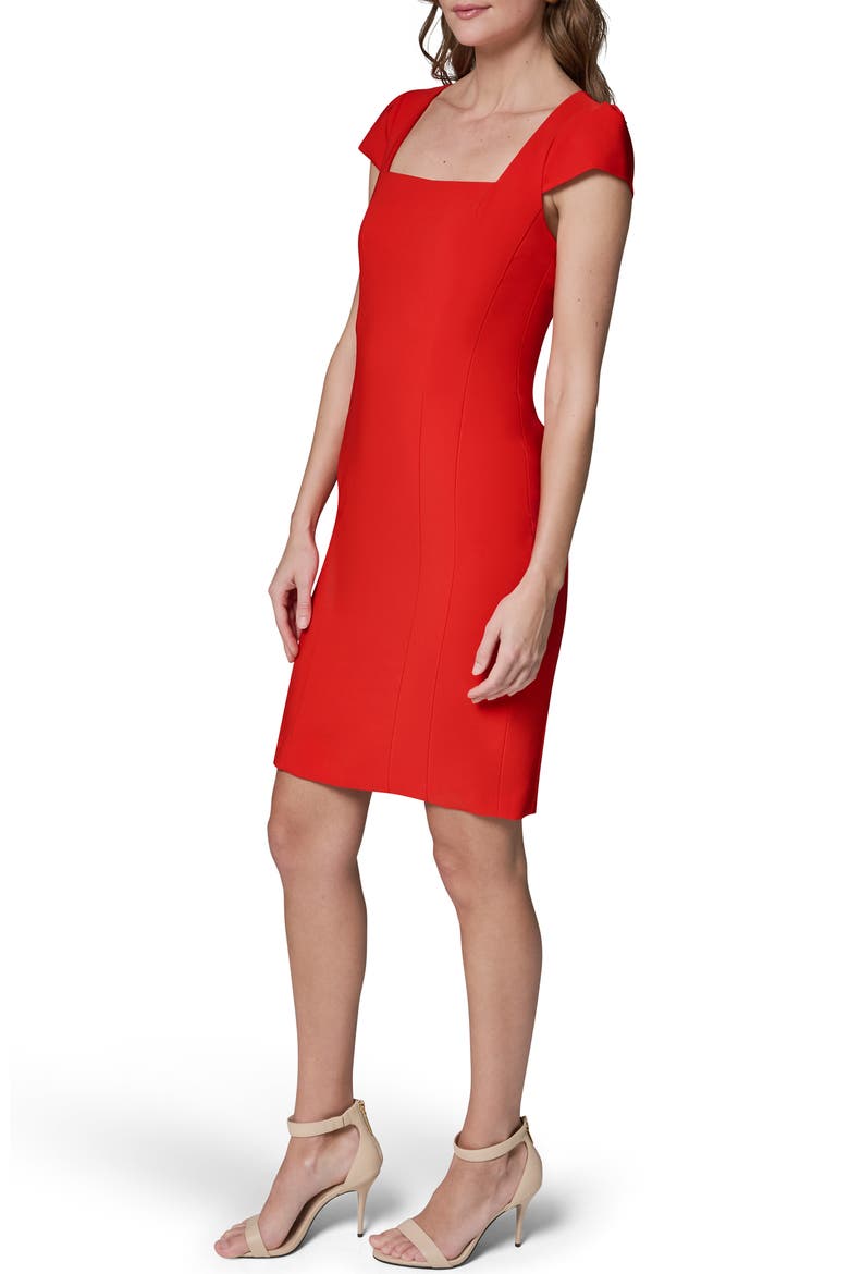 Cap Sleeve Sheath Dress, Alternate, color, GERANIUM