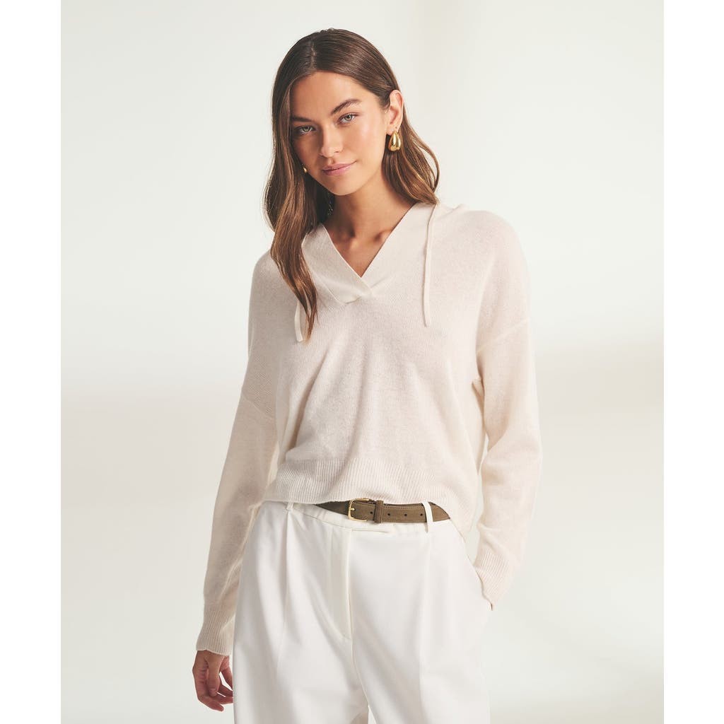 Shop Naadam Lightweight Cashmere Open Neck Hoodie
