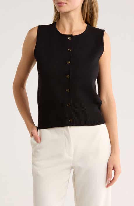 BY DESIGN Julianna Button Front Sweater Vest