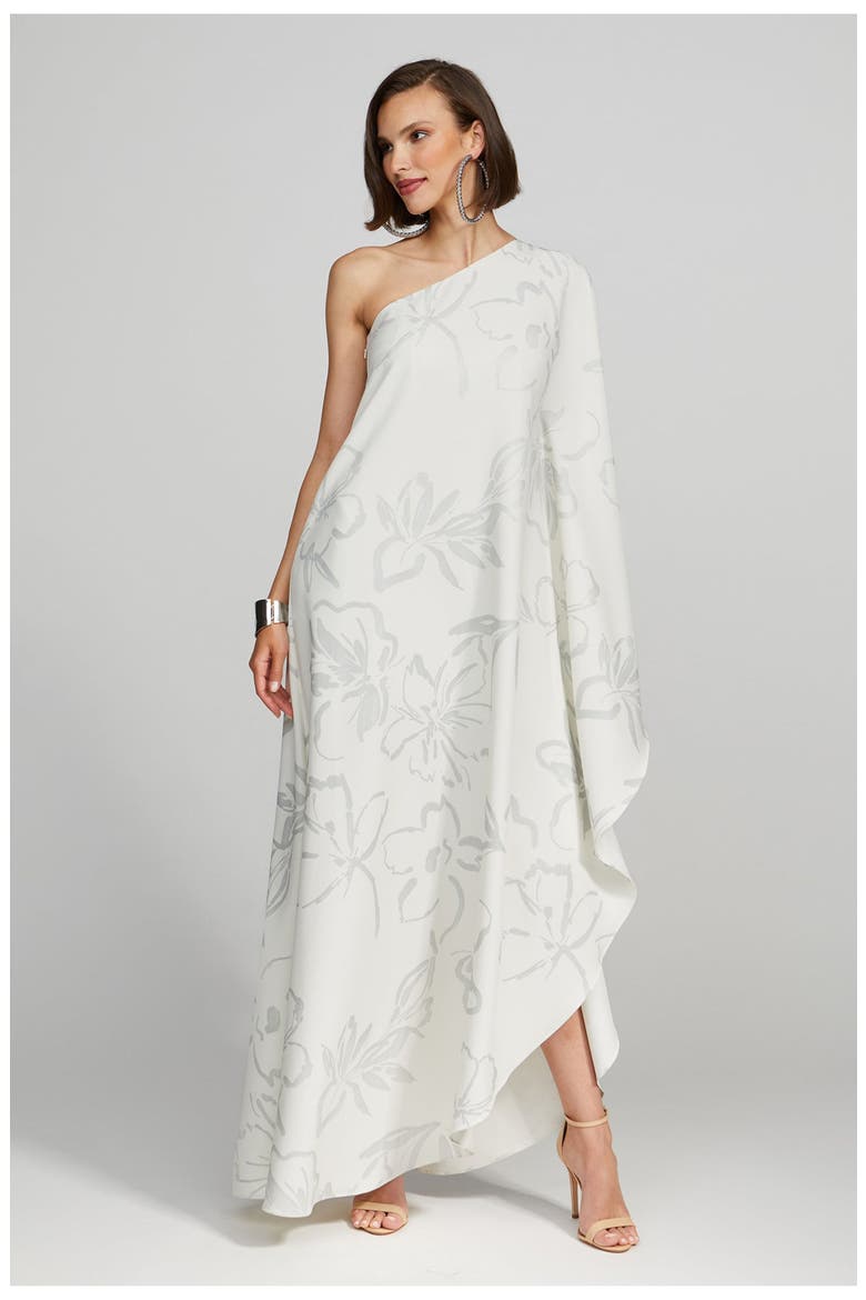 Nevean Caftain In Foil Crepe, Alternate, color, Inked Floral