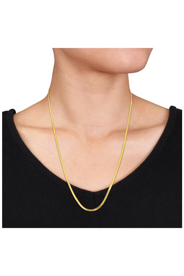 Herringbone Chain Necklace, 3.3mm, Alternate, color, YELLOW GOLD